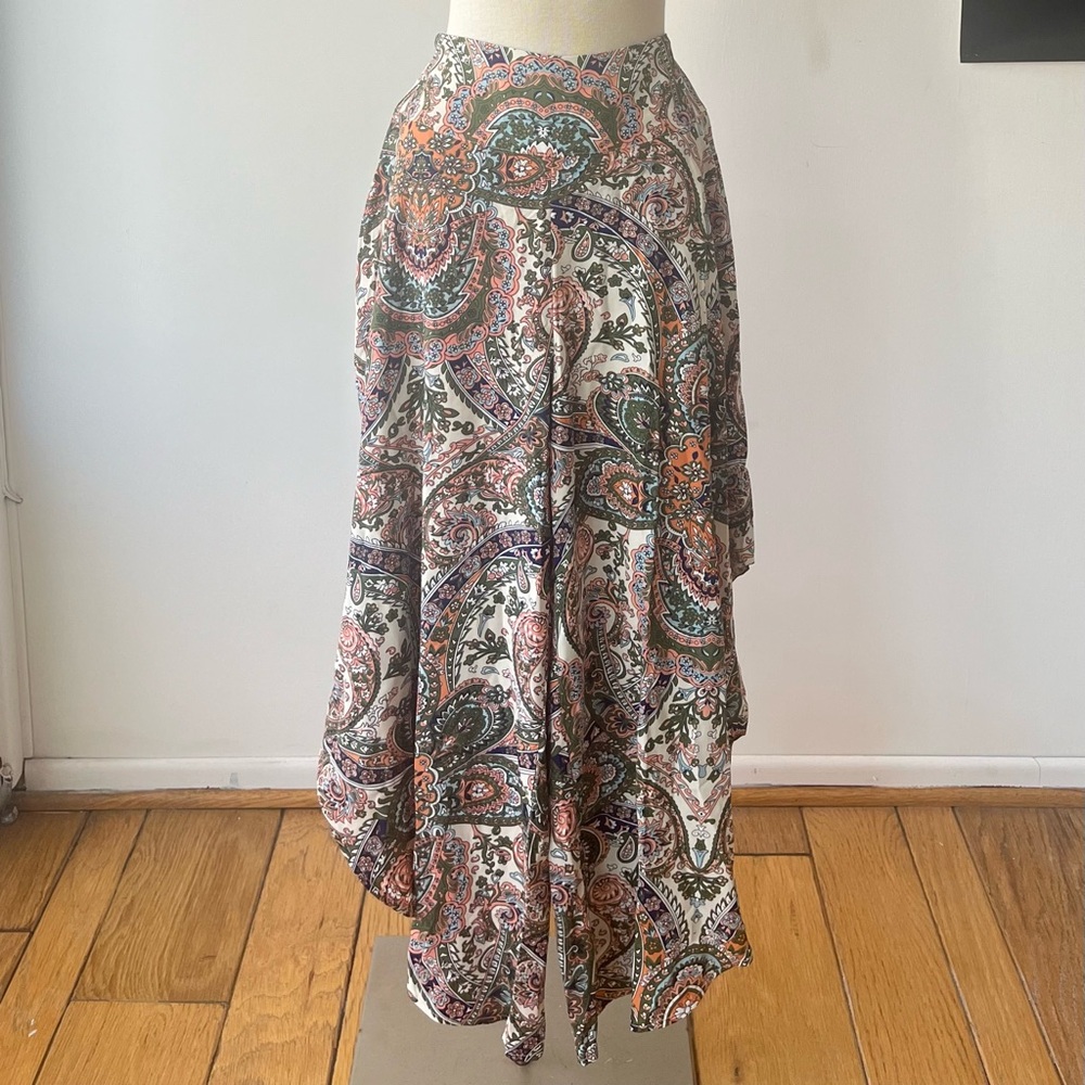Wide leg asymmetric parachute pants